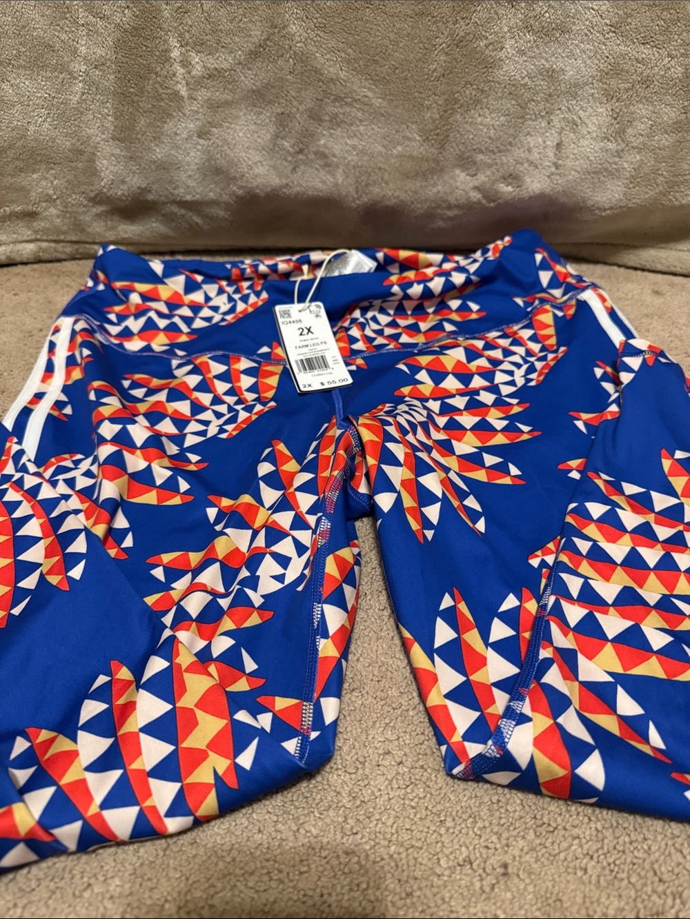 adidas Blue Geometric Print Leggings